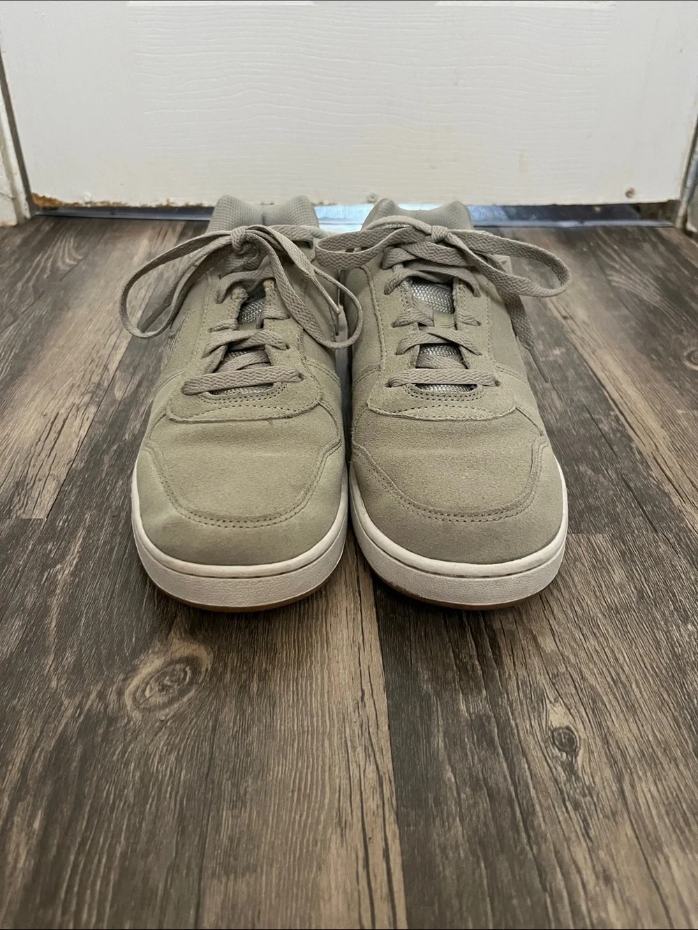 Nike Women’s Light Sage Suede Low-Top Sneakers - Gray/White